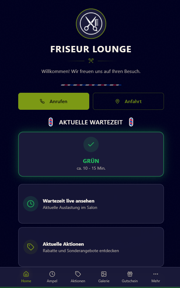 Screenshot: Onepager Projekt