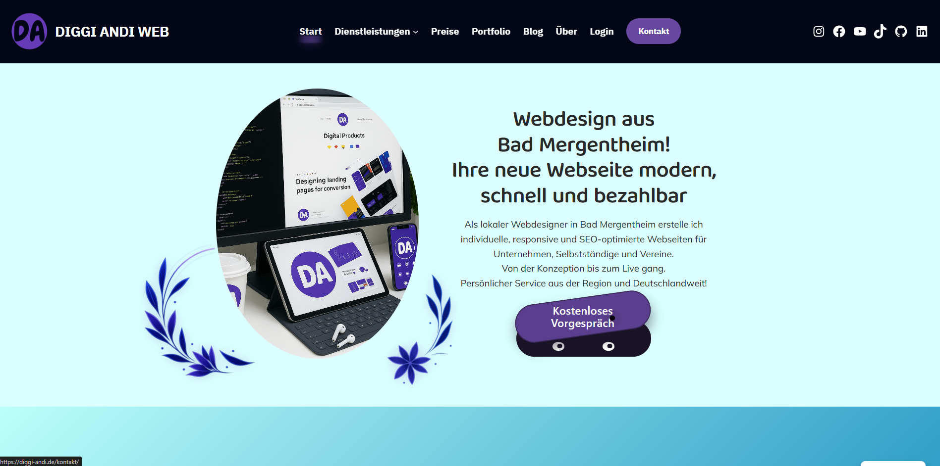 Screenshot: Business Landingpage