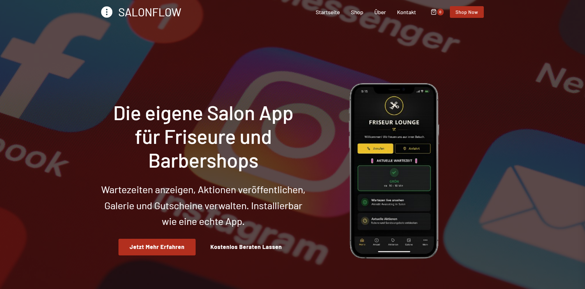 Screenshot: Friseur Demo Webseite
